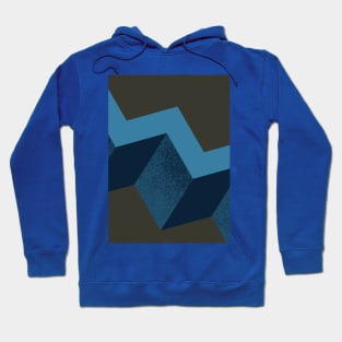 Blue geometric art shape Hoodie